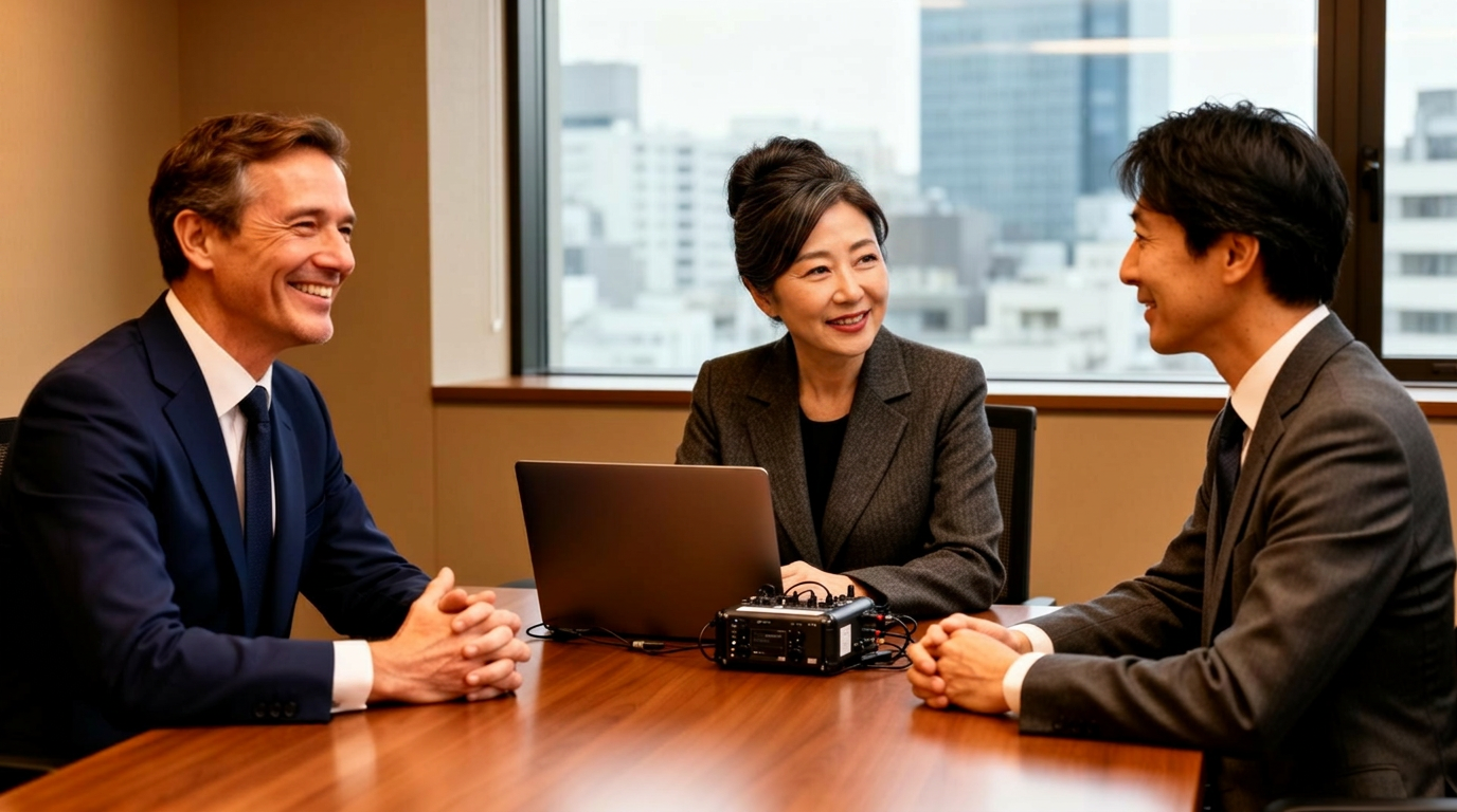 Diverse international professionals in strategic discussion